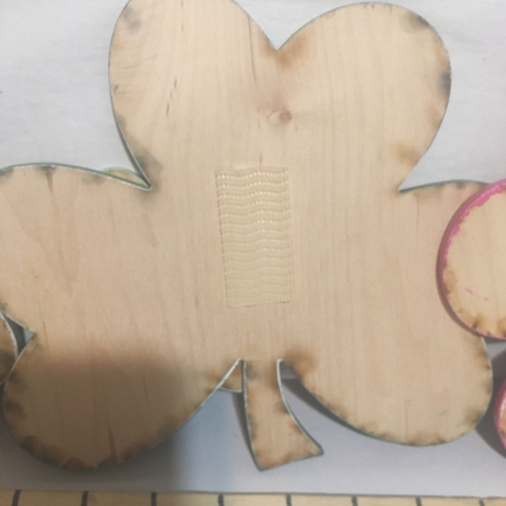 3 Wooden Cutouts For‎ Easter Spring Crafts Clover Flower Bunny 7" Each - Picture 10 of 12